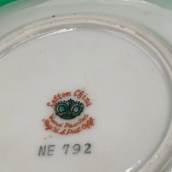 Lefton Hand Painted Porcelain Bridge Playing Card Suit Snack Dishes Set Of 4 792 - Picture 4 of 9